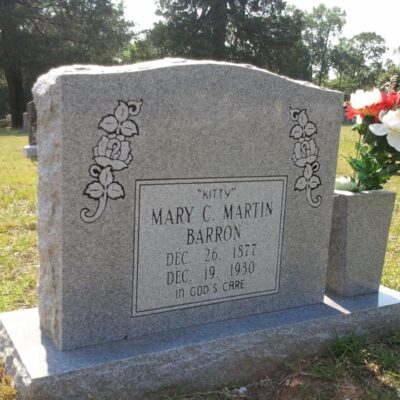 Mary C. Martin Barron, Decemeber 26 1877 to December 19 1930, Ramah Cemetery Natchitoches Parish